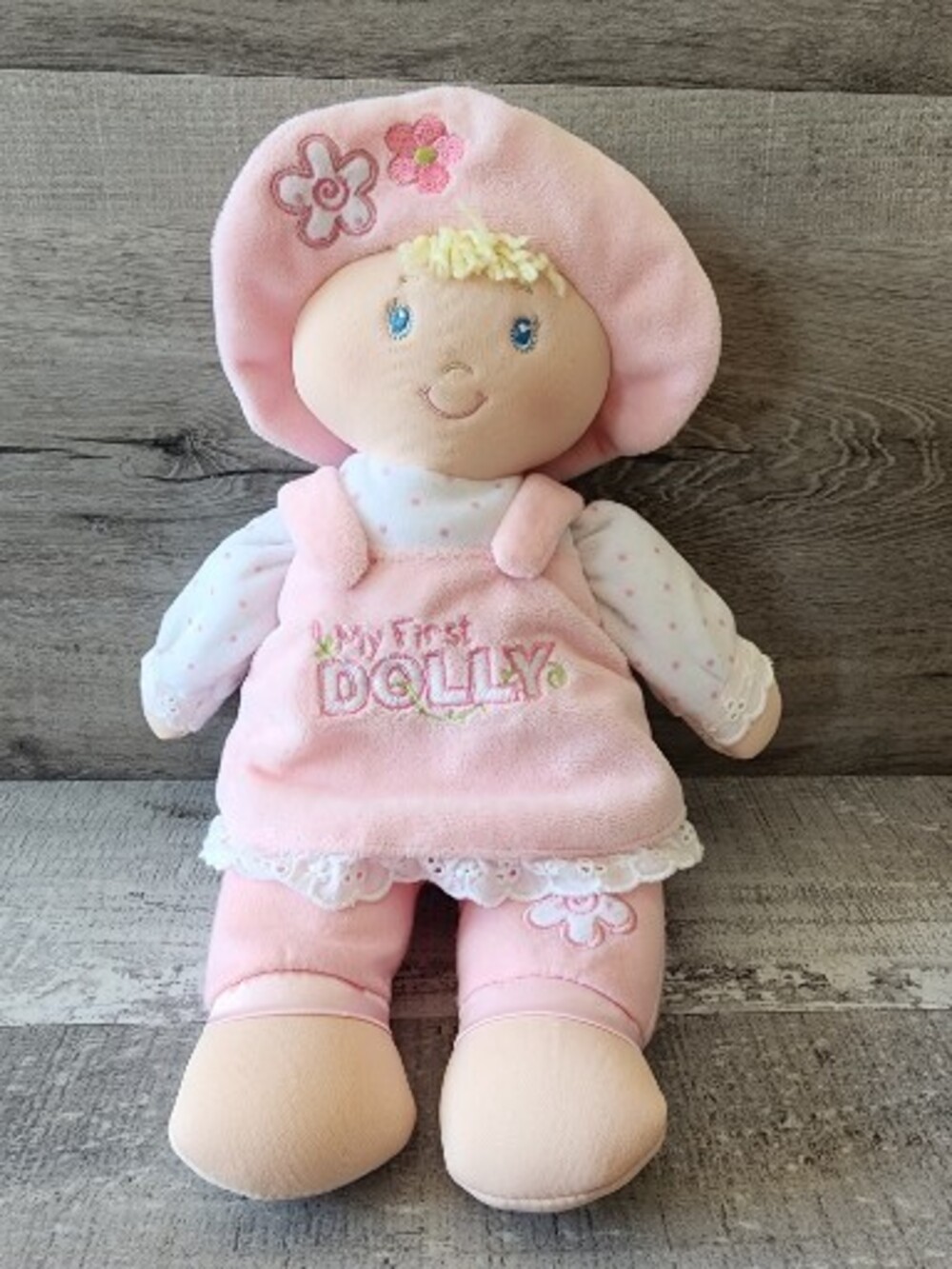 Pink GUND My First Dolly Stuffed Plush Blonde Doll Ultra Soft!